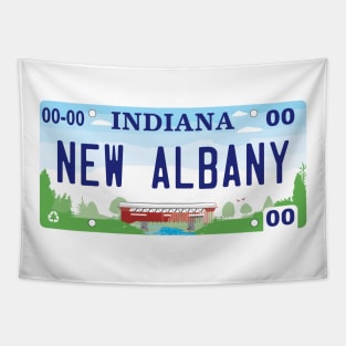 New Albany Indiana License Plate Tapestry