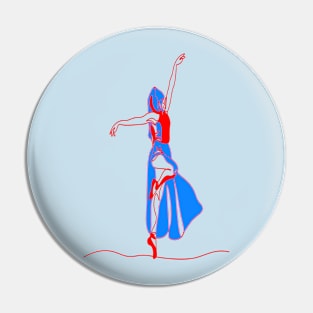 RED, WHITE AND BLUE DANCING GIRL Pin