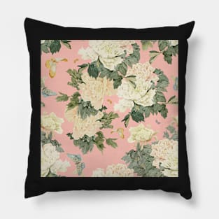 Watercolor peony flower Pillow