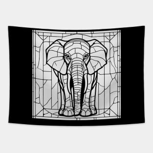 Stained Glass Elephant (White) Tapestry