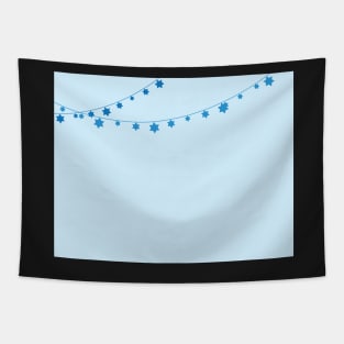 Light Blue Background and Star of David Bunting Tapestry