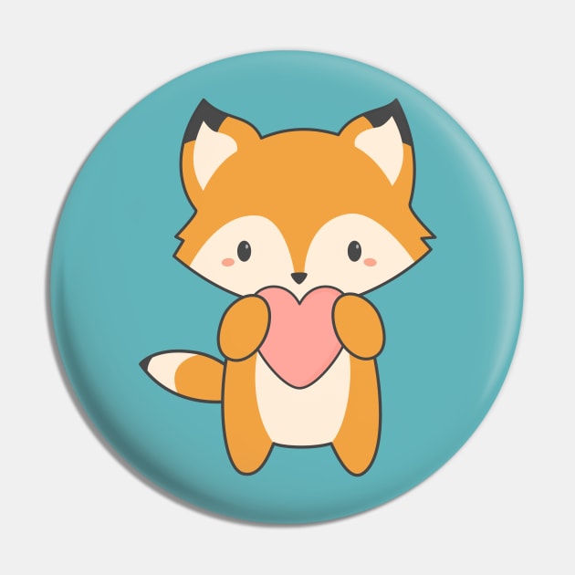 Kawaii Cute Red Fox T-Shirt Pin by happinessinatee