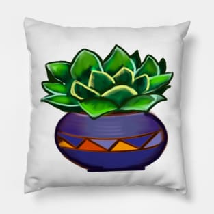 succulents cacti cactus in ornamental antique pottery clay vase . Succulents Pillow