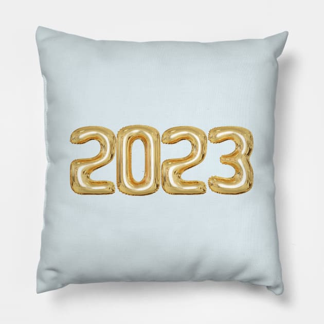 2023 Year Gold Foil Balloon Style Pillow by Teeworthy Designs