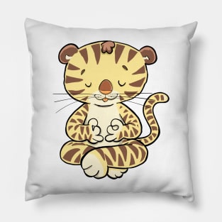 little tiger in rest and meditation Pillow