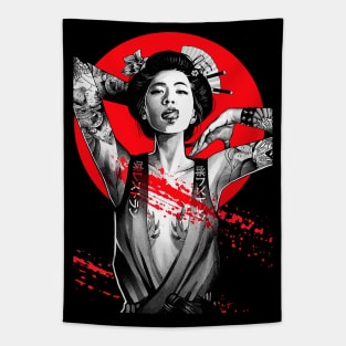 Pop Art Geisha Girl Urban Fashion Tapestry