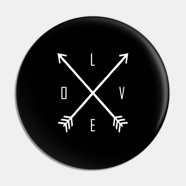 love arrow white Pin by Typography Dose