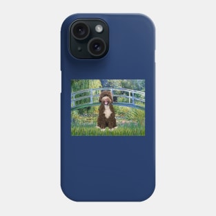 Monet's Lily Pond Bridge Adapted to Include a Portuguese Water Dog Phone Case