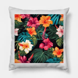 Tropical Flowers Pattern 9 Pillow