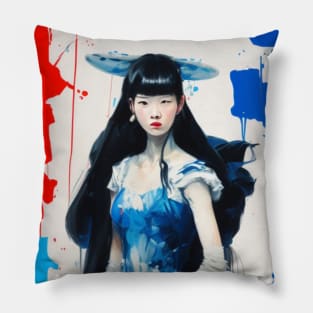 Asian warrior woman Pillow