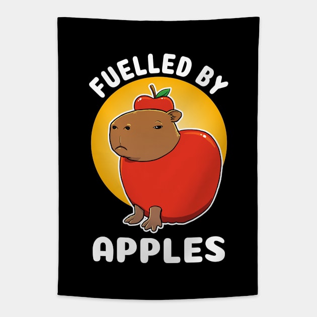 Fuelled by apples Capybara cartoon Tapestry by capydays