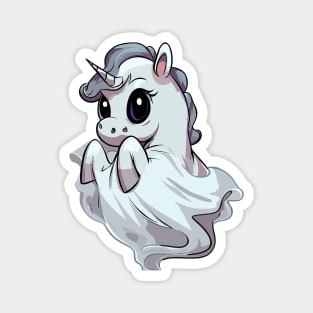 Spooky cute magical ghost unicorn Magnet