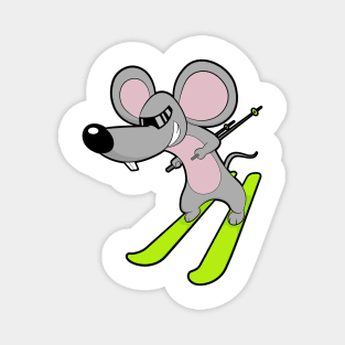 Mouse as Skier with Ski Magnet