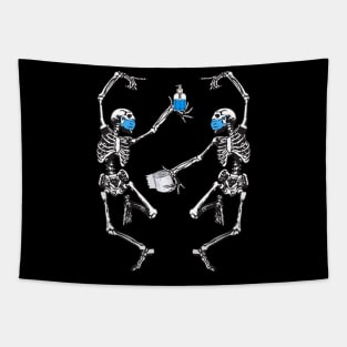 Scary halloween costumes for women dancing skeletons Tapestry