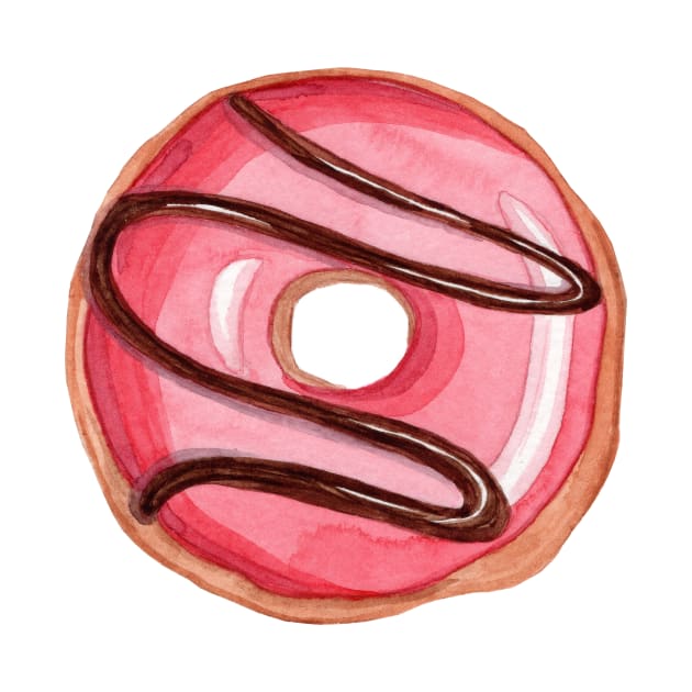 Red glazed donut by DreamLoudArt