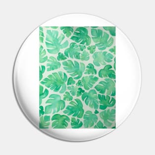 Tropical Watercolor Monstera Leaf Print Pin