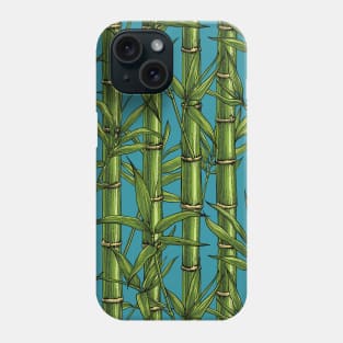 Bamboo forest on blue Phone Case