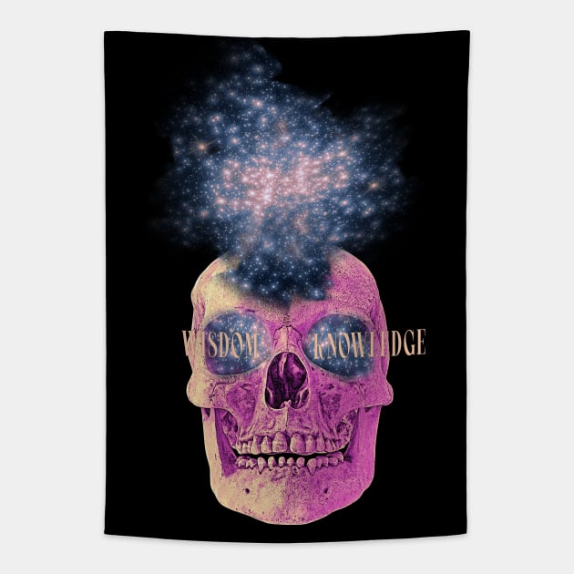 Vaporwave Galaxy Skull Tapestry by GasparArts