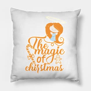 Snow Angel Christmas design Pillow