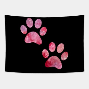 watercolor dog paw pink, watercolor puppy paw watercolour puppy paws Tapestry