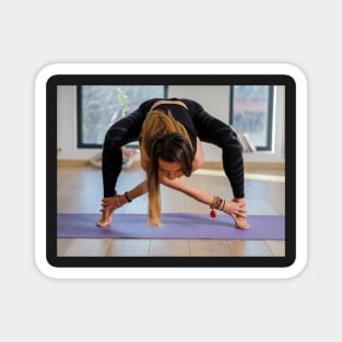 Woman in various yoga postures Magnet