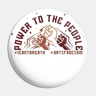 Power to the People fist face Pin