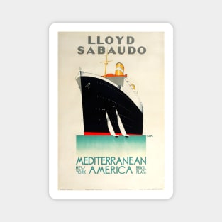 Vintage Travel Poster Itlay Lloyd Sabaudo Magnet