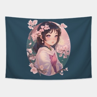 Vintage Japanese Cherry Blossom Tapestry