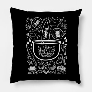 "Cauldron Treasures" Pumpkin Soup Fall Recipe Pillow