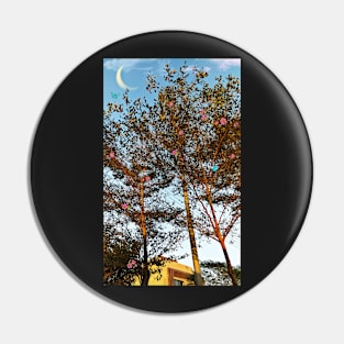 Moon behind the tree Pin