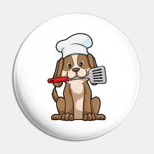 Dog as Cook with Chef's hat & Spatula Pin