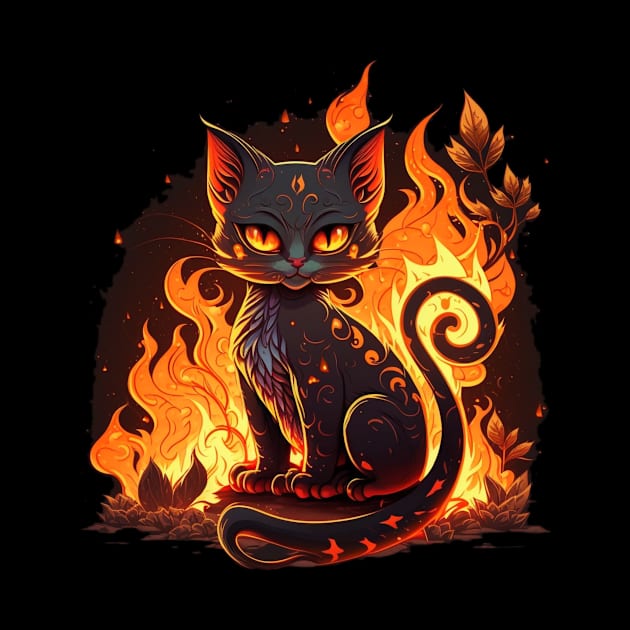 fire cat by Black Dream Cat