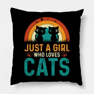 jus a girl cats t shirt Pillow