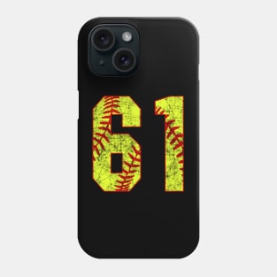 Fastpitch Softball Number 61 #61 Softball Shirt Jersey Uniform Favorite Player Biggest Fan Phone Case