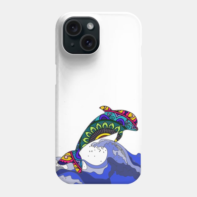 Dolphin on the Waves Phone Case by InfiniIDnC