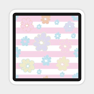 Floral stripes Magnet