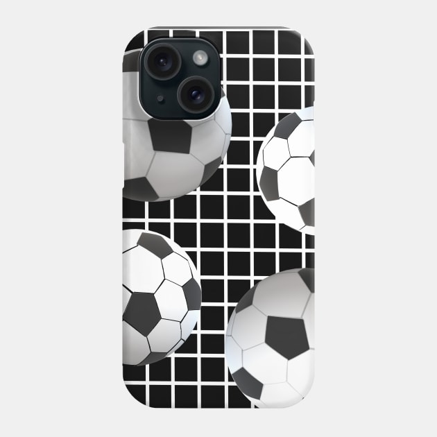 Soccer Balls On Goal Post Net Phone Case by Art By LM Designs 