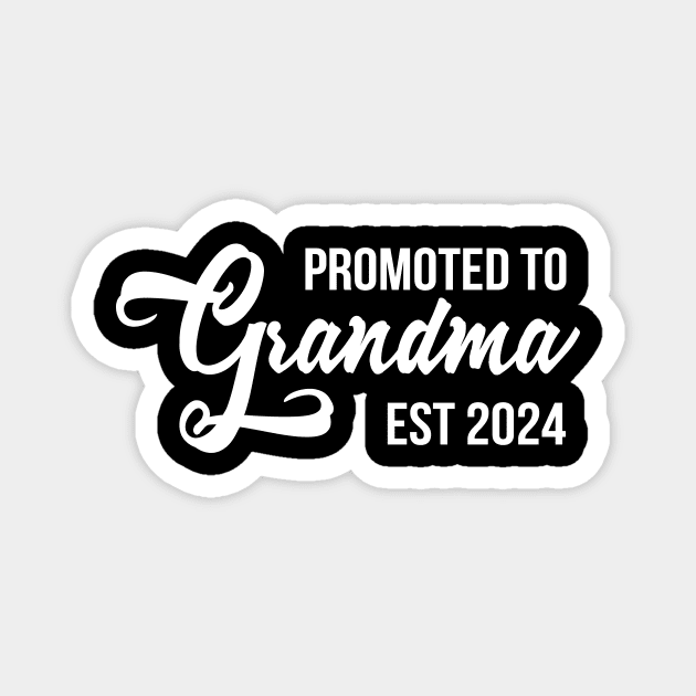 Promoted To Grandma Est 2024 Cute Soon Grandmother Magnet by Prints by Hitz