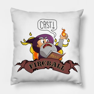 Cast Fireball DnD Wizard Spell Tshirt Pillow