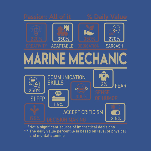 Discover Marine Mechanic T Shirt - Multitasking Daily Value Gift Item Tee - Marine Mechanic - T-Shirt