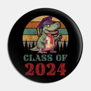 T Rex Dinosaur Class of 2024 First Day Of School Graduation Pin