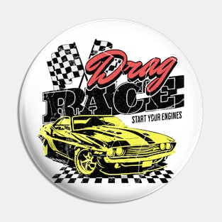 Start Your Engine American Car Racing Pin