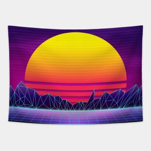 Brazen Yellow Sunset Synthwave Tapestry