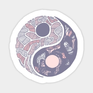 Npink Abstract Yin Yang Magnet