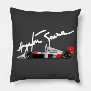 Ayrton Senna's McLaren MP4/5 Illustration with signature Pillow