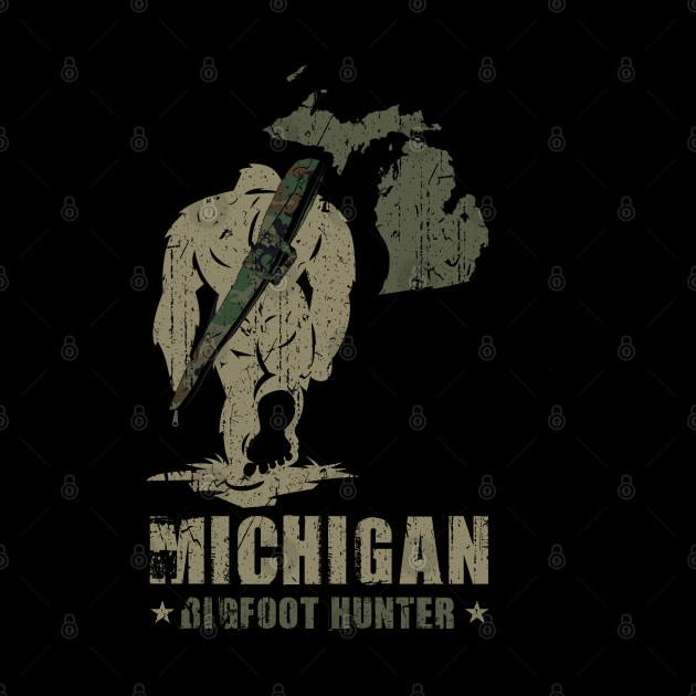 Michigan Bigfoot Hunter - Funny Sasquatch by Tesszero