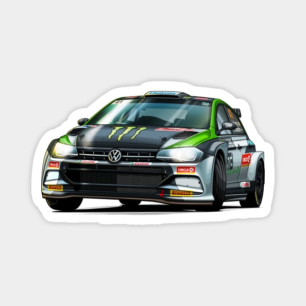 Oliver Solberg R5 Rally Car Magnet by Mario Ramos Rally Art