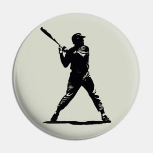 Baseball Player Silhouette Pin