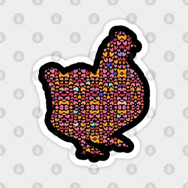 Abstract Chicken Art Crazy Chicken Lady Magnet by TeddyTees