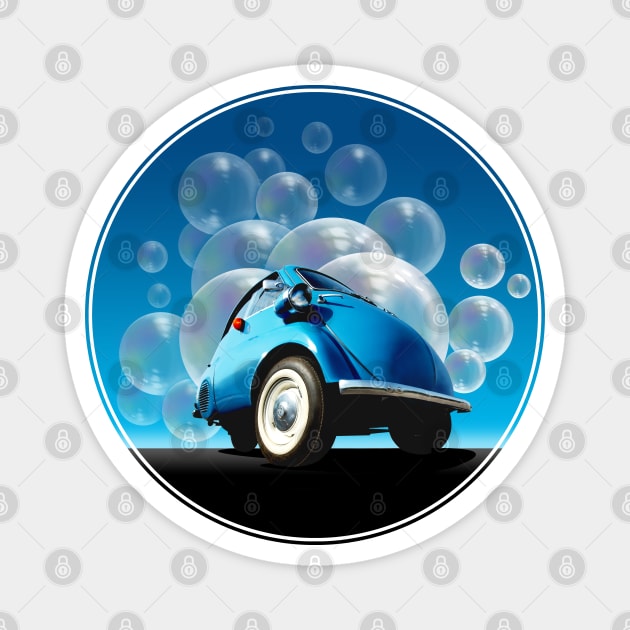 Bubble car Magnet by candcretro